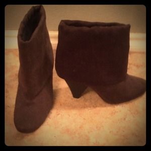 Grey suede ankle boots