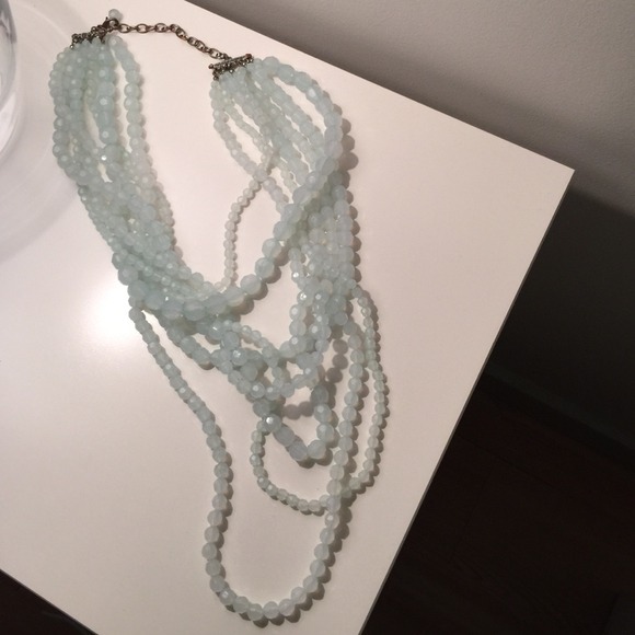 Spring SALE Light blue beaded necklace