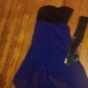 Black and blue short dress