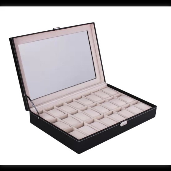 24 Slot leather watch box. NEW. Lower Price!!!