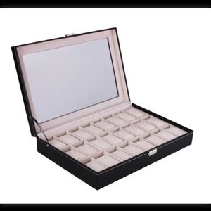 24 Slot leather watch box. NEW. Lower Price!!!