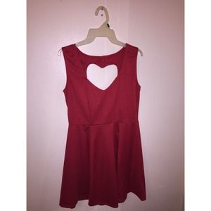 Red Heart Back Dress