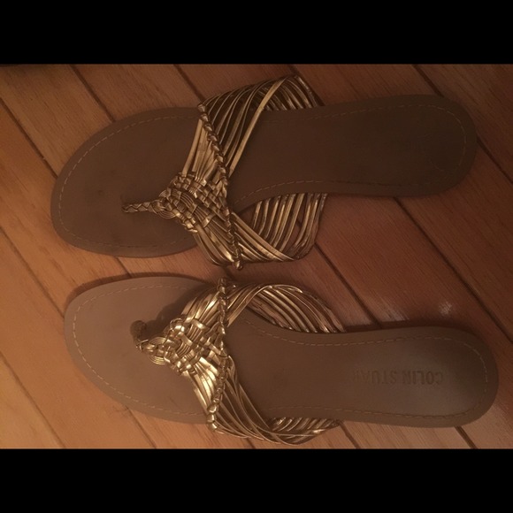 Gold Tong Flat Sandals