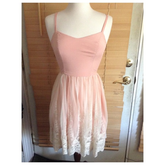 Vintage pink lace dress