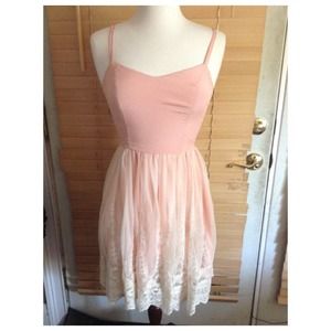 Vintage pink lace dress
