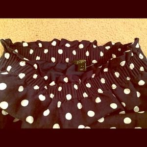 J.Crew ruffle band polka dot skirt