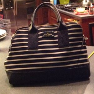 Kate Spade navy and white striped purse