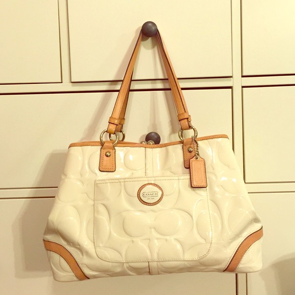 COACH White Patent Leather Handbag
