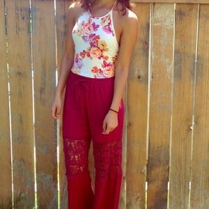 Floral halter crop top