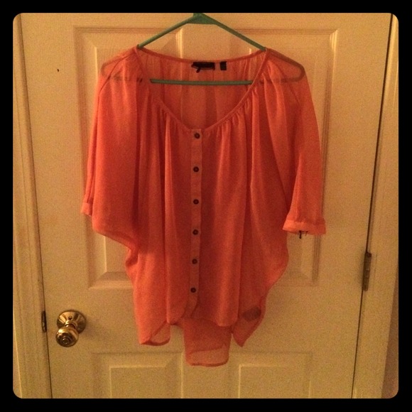 Pink flowy button up blouse