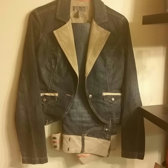 Denim pants suit