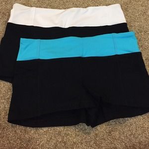 2 workout shorts and combat boots bundle
