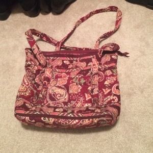 Pink and red tote