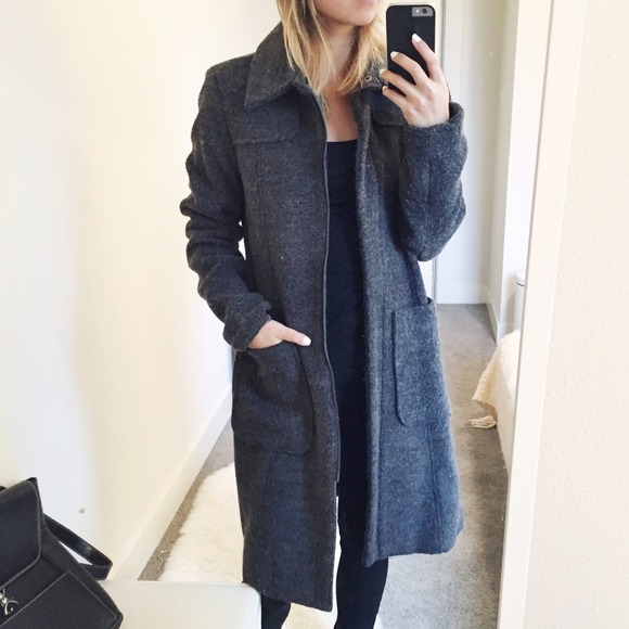 Old Navy Outerwear - Soft Fuzzy Long Gray Coat