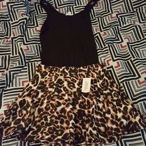 Leopard print skater girl skirt