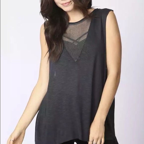 LF Emma and Sam knit tank CHARCOAL brand new