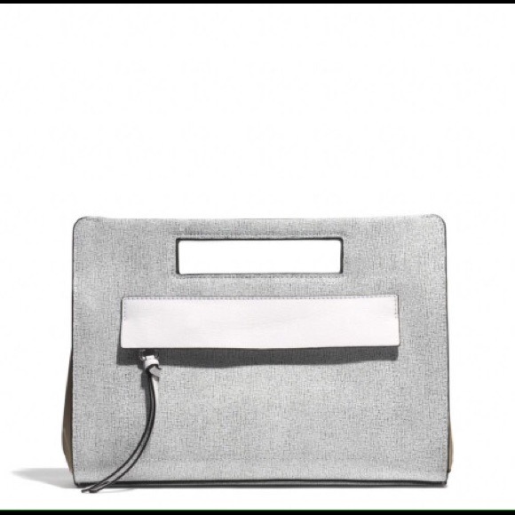 Coach Black and White Large Bleeker Clutch