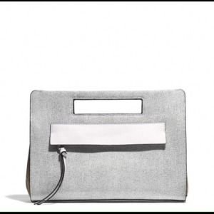 Coach Black and White Large Bleeker Clutch