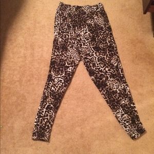 H&M parachute leopard print pants. Size medium.