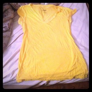 Yellow v neck shirt