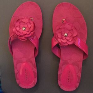 SOLD!!! New Authentic Coach Flip Flop Samira Pink