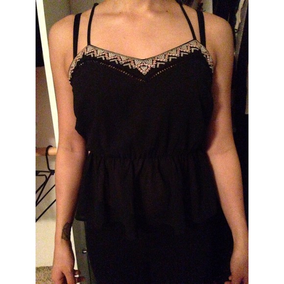 Black Peplum top