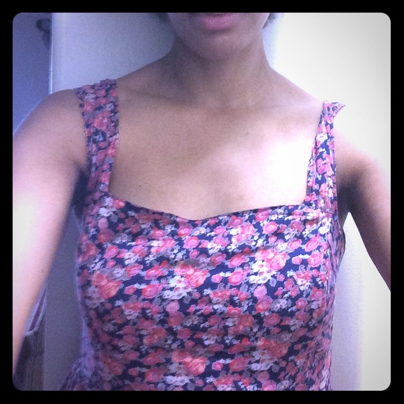 Floral layered mini dress