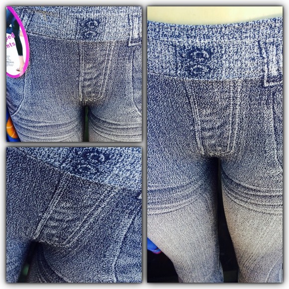 🎉HP🎉Black Jean style cropped leggings-2 styles - Picture 3 of 4