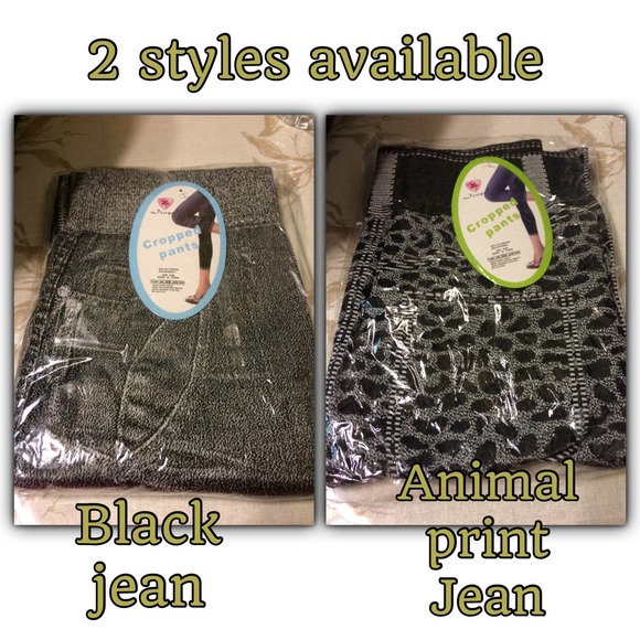 🎉HP🎉Black Jean style cropped leggings-2 styles - Picture 4 of 4