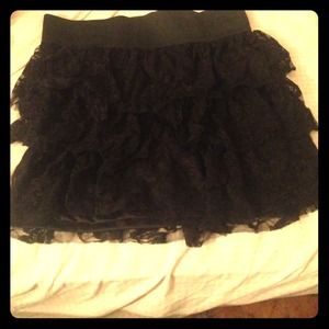 Cute black lace skirt