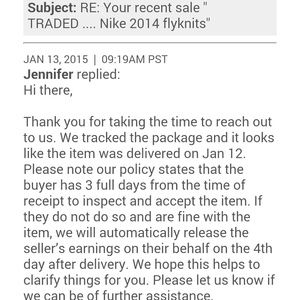 Proof of shipping and acceptance