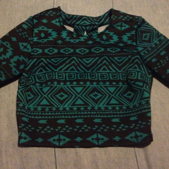 Aztec print crop top