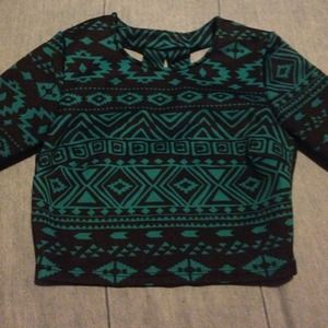 Aztec print crop top