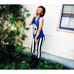 Black and white stripped tights