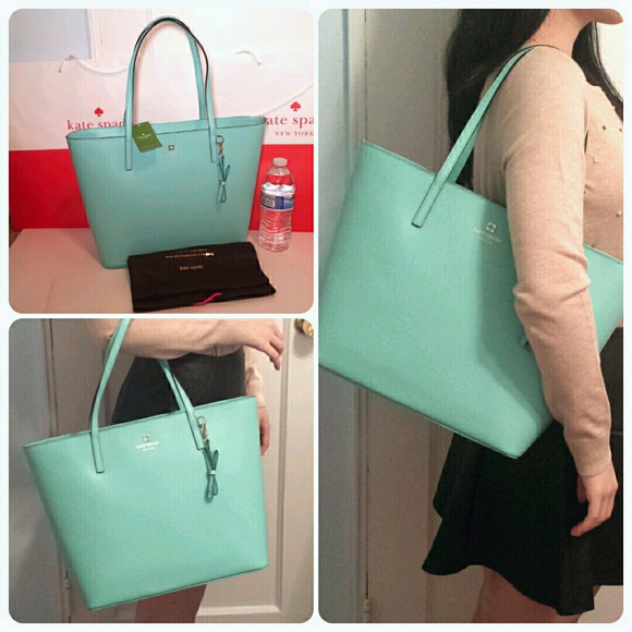 kate spade Handbags - New Kate Spade large leather tote baby blue