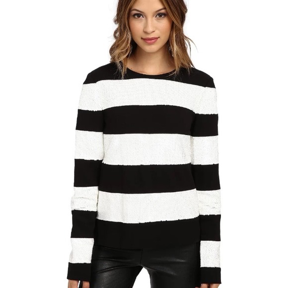 Rachel Zoe Veronique Boxy Ponte & Sequin Top
