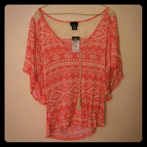 Rue 21 tribal coral top