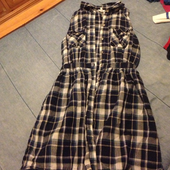 Blue flannel dress