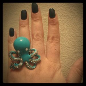 Adorable Turquoise Octopus Ring