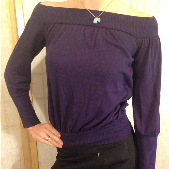 Cute purple off-shoulder top