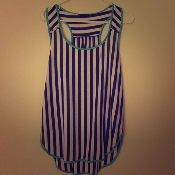 Black and white stripped tank