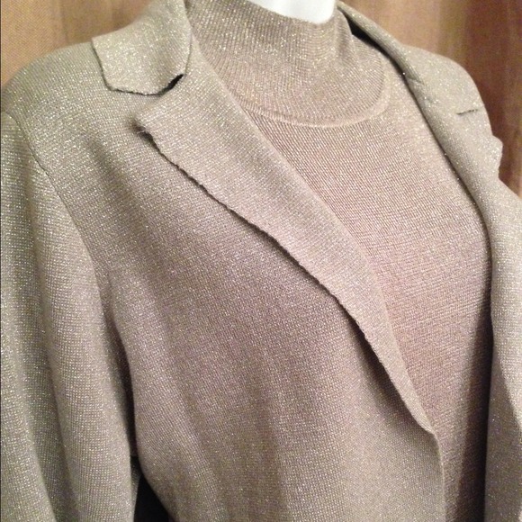 Chico's metallic top and jacket