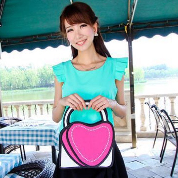 Orange heart 3D cartoon purse 💁👜