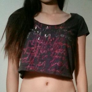 LOOSE GREY CROP TOP