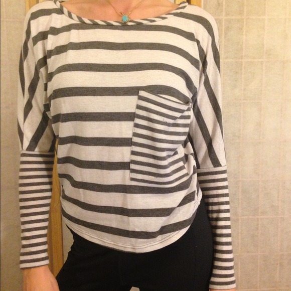 Gray and white cotton sweater