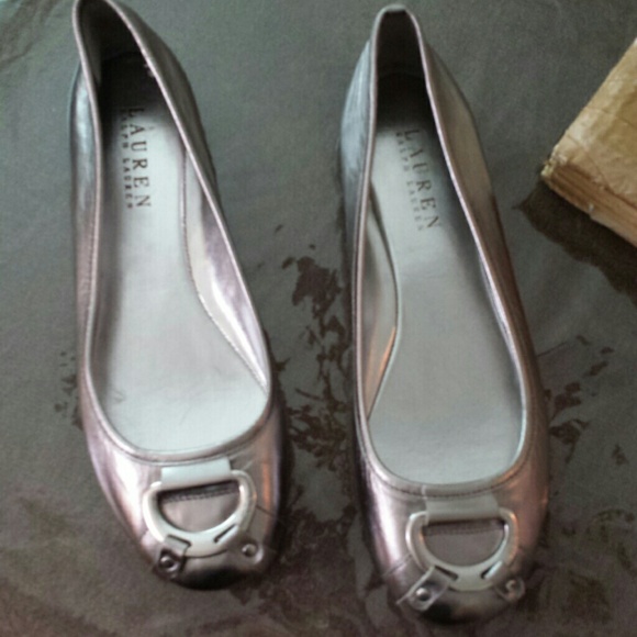 Ralph Lauren silver flats size 6