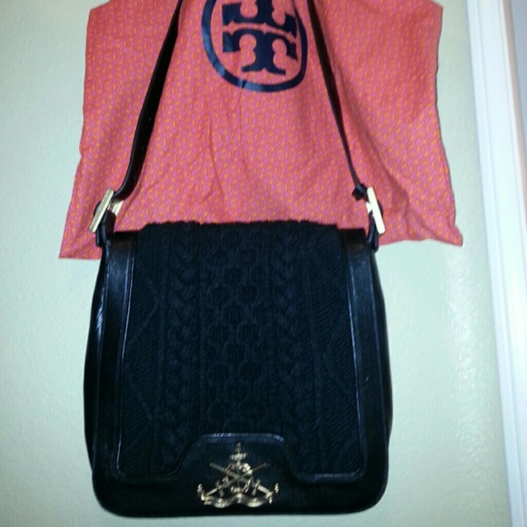Leather/Wool Crossbody Tory Burch Purse