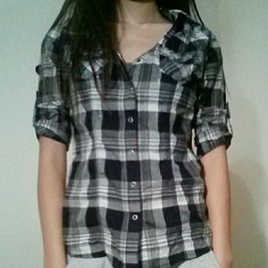 B&W PLAID FLANNEL