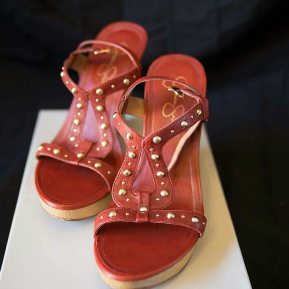 Jessica Simpson Red Wedge Shoes