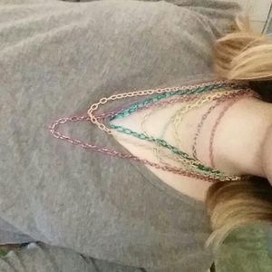 Colorful multichain necklace